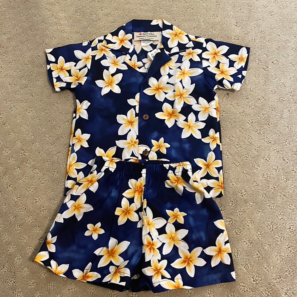 Royal Hawaiian Shorts Shirt Set Size 1
